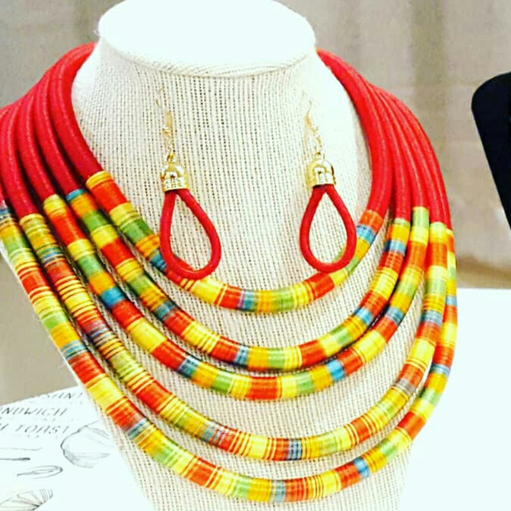 African style layered necklace